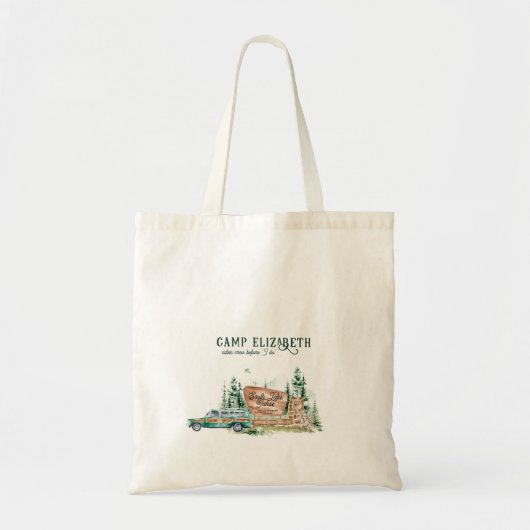 Geïllustreerd kamperen | Huwelijksfeest bruidsmeis Tote Bag (Voorkant)