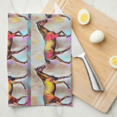 geïllustreerd kleurrijk keukenhanddoek (Quarter Fold)