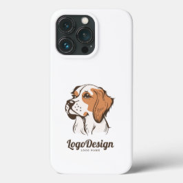 Geïllustreerd logo van een hondenkop in profiel iPhone 13 pro hoesje