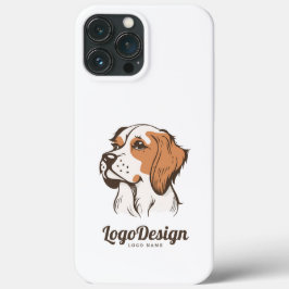 Geïllustreerd logo van een hondenkop in profiel iPhone 13 pro max hoesje