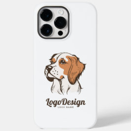 Geïllustreerd logo van een hondenkop in profiel Case-Mate iPhone 14 pro max hoesje