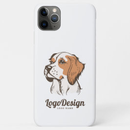 Geïllustreerd logo van een hondenkop in profiel iPhone 11 pro max hoesje