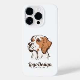 Geïllustreerd logo van een hondenkop in profiel Case-Mate iPhone 14 pro hoesje