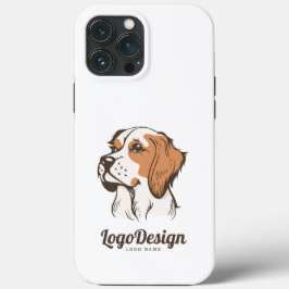 Geïllustreerd logo van een hondenkop in profiel iPhone 13 pro max hoesje
