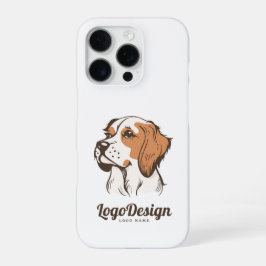 Geïllustreerd logo van een hondenkop in profiel iPhone 16 pro hoesje