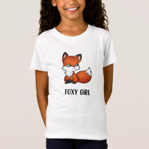 Geïllustreerd meisje met vos t-shirt