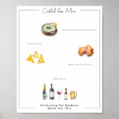 Geïllustreerd op maat | Bruiloft Menu Poster (Voorkant)