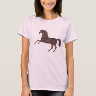 geïllustreerd paard op roze T-shirt
