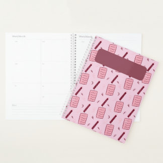 Geïllustreerd potlood en notitiepapier patroon Roz Planner