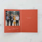 Geïllustreerd winterdorp feestdagen kaart (Binnen)