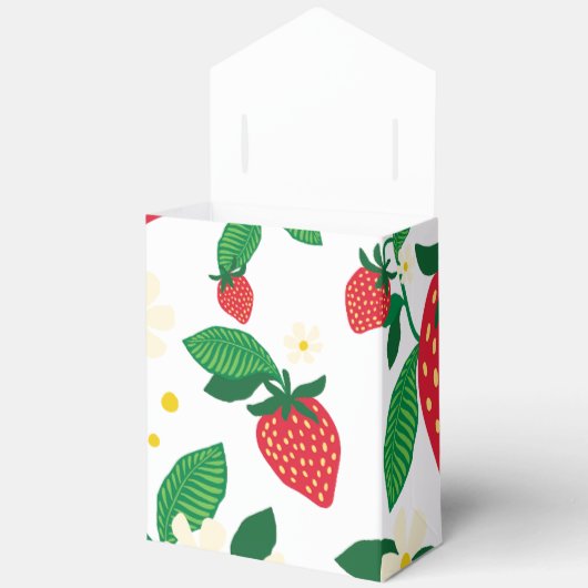 Geïllustreerde aardbeienbloem botanisch bedankdoosjes (Open)