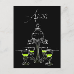 Geïllustreerde Absinthe Set Briefkaart
