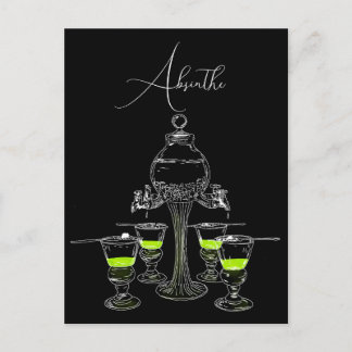 Geïllustreerde Absinthe Set Briefkaart