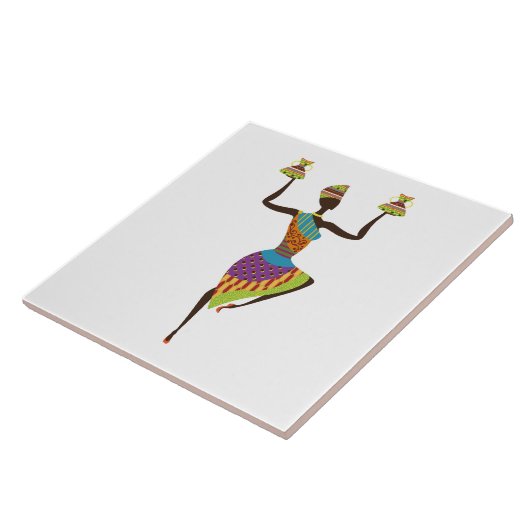 Geïllustreerde Afrikaanse vrouwen achtergrond Tegeltje (Zijkant)