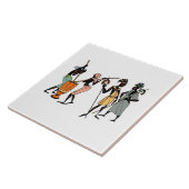 Geïllustreerde Afrikaanse vrouwen achtergrond Tegeltje (Zijkant)