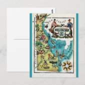 Geïllustreerde ansichtkaart van Delaware Briefkaart (Voorkant / Achterkant)