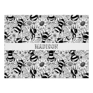 Geïllustreerde bijenpatroon gepersonaliseerde kleu perfect poster