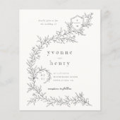 Geïllustreerde Botanische Budget Black & Cream Wed (Voorkant)