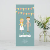 Geïllustreerde Cartoon Paar Portret bruiloft Programma (Staand voorkant)