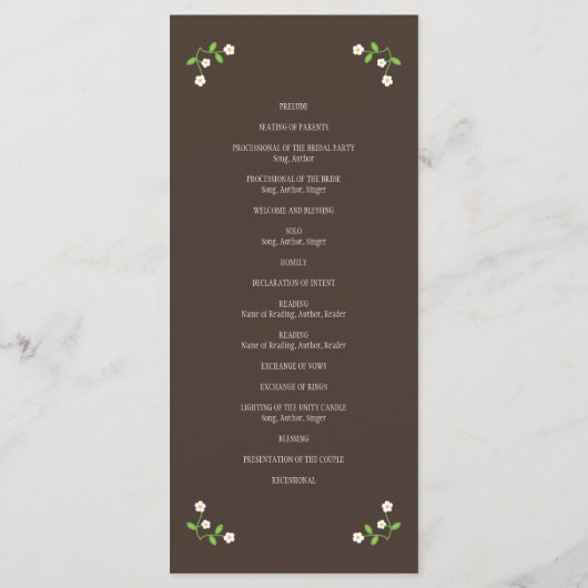 Geïllustreerde Cartoon Paar Portret bruiloft Programma (Achterkant)