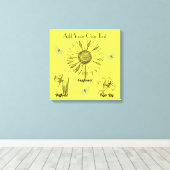 Geïllustreerde gele bloemen canvas afdruk (Insitu (Houten vloer))