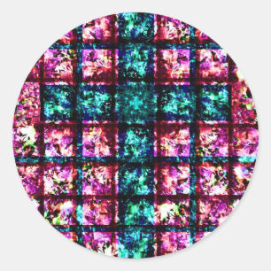 Geïllustreerde Glas in lood Cross Stickers