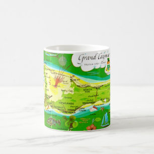 Geïllustreerde Grand Cayman kaart Koffiemok