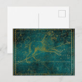  geïllustreerde Green & Gold Lion Star-kaart Briefkaart (Voorkant / Achterkant)