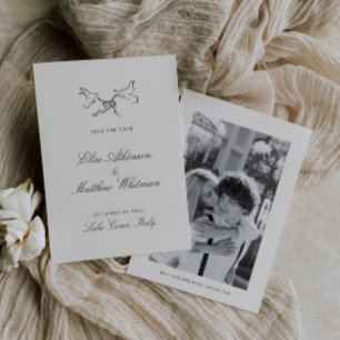 Geïllustreerde grillige bruiloft save the date