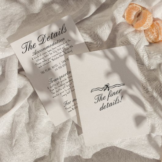 Geïllustreerde Hand Geschreven Getrokken Trouwdeta Informatiekaartje