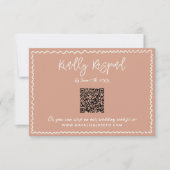Geïllustreerde handgeschreven getrokken QR-code br RSVP Kaartje (Voorkant)