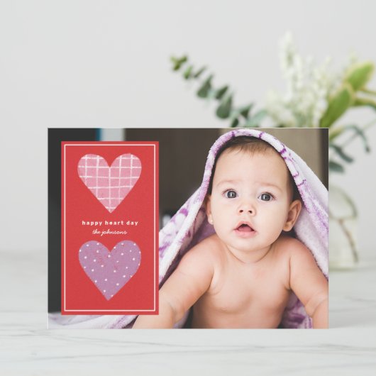 Geïllustreerde harten Valentijn Feestdagenkaart (Staand voorkant)