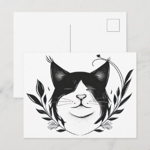 Geïllustreerde huisdierlogo briefkaart