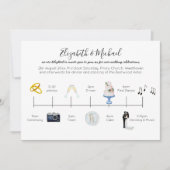 Geïllustreerde Huwelijk Tijdschema Uitnodiging Pic (Voorkant)