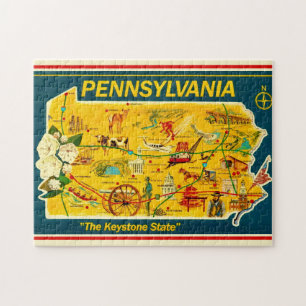 Geïllustreerde kaart van 11x14 Pennsylvania Legpuzzel