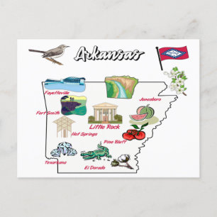 geïllustreerde kaart van Arkansas in de Verenigde