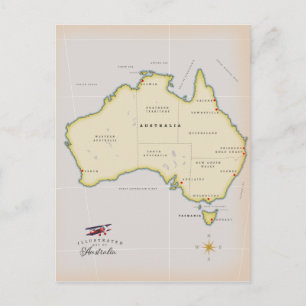 Geïllustreerde kaart van Australië