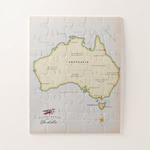 Geïllustreerde kaart van Australië Legpuzzel