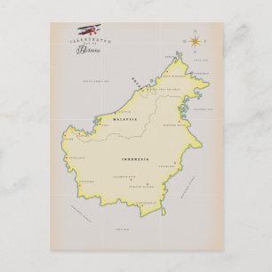 Geïllustreerde kaart van Borneo