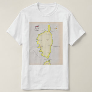 Geïllustreerde kaart van Corsica T-shirt
