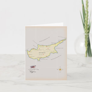 Geïllustreerde kaart van Cyprus.