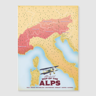 Geïllustreerde kaart van de Alpen