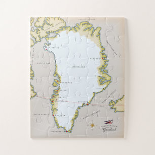 Geïllustreerde kaart van Groenland Legpuzzel