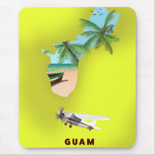 Geïllustreerde kaart van Guam reisposter Muismat