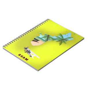 Geïllustreerde kaart van Guam reisposter Notitieboek
