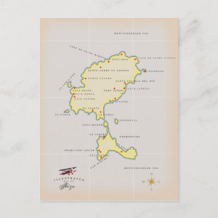 Geïllustreerde kaart van Ibiza