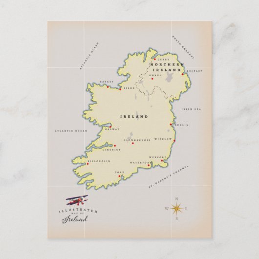 Geïllustreerde kaart van Ierland (Voorkant)