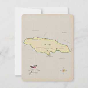 Geïllustreerde kaart van Jamaica.