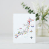 Geïllustreerde kaart van Japan (Staand voorkant)