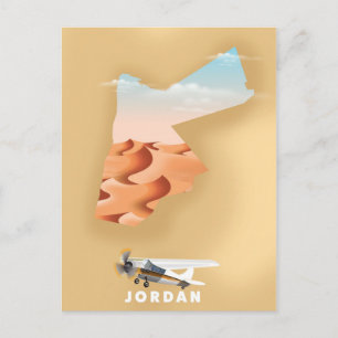 Geïllustreerde kaart van Jordanië reisposter